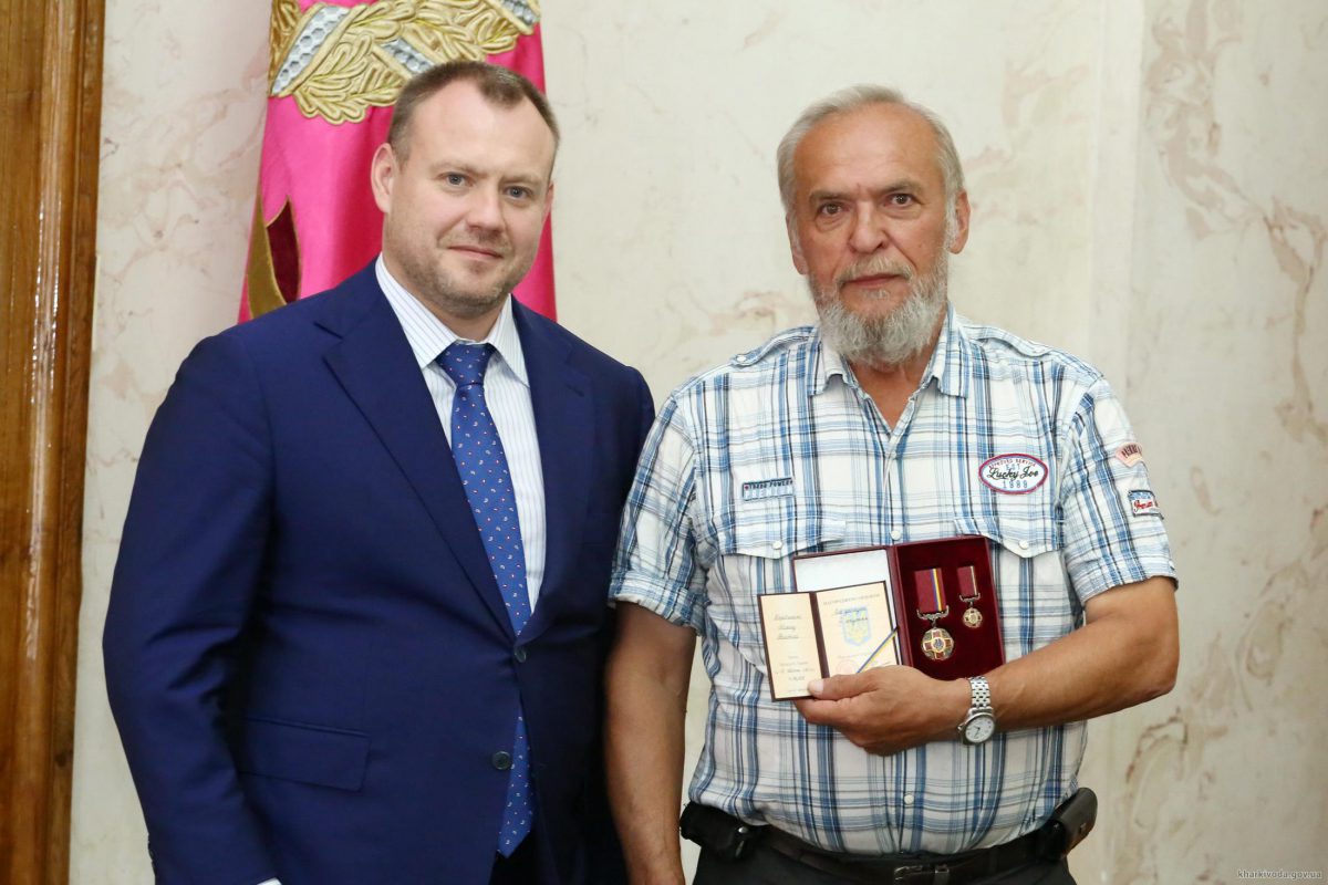 Заместитель председателя ХОГА <b>Михаил Черняк</b> и член правления Харьковского областного отделения Всеукраинской общественной организации «Всеукраинское объединение ветеранов Чернобыля» <b>Николай Деревянкин</b>